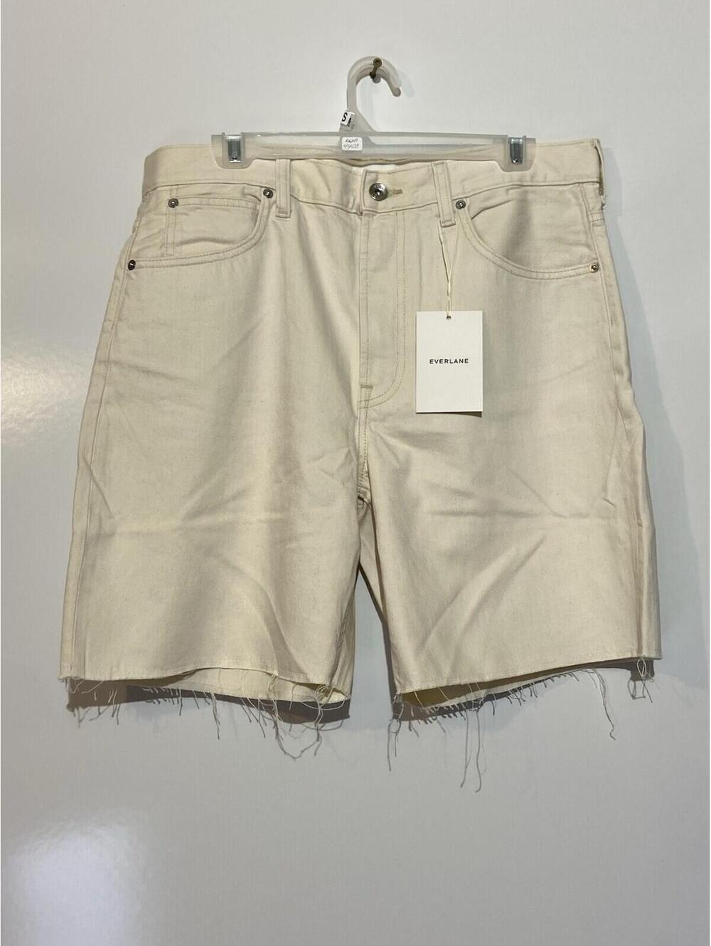 Womens EVERLANE Beige Tencel Organic Cotton The OG Baggy Shorts Sz 30R NEW NWT